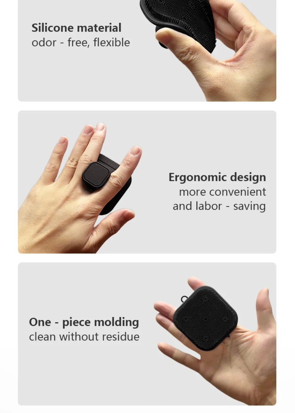 2-in-1 Silicone Brush Square Face  Beard Exfoliator for Men Travel-Friendly Deep Pore Cleanser for Grooming Kits - PrimeNest