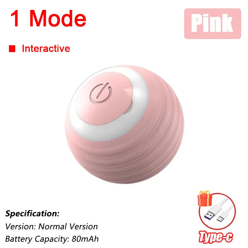 New Cat Interactive Ball Toy Automatic Rolling Ball Faux Tail Rechargeable Smart Pet Electric Toy Dog Cat Training Imitate Mouse - PrimeNest