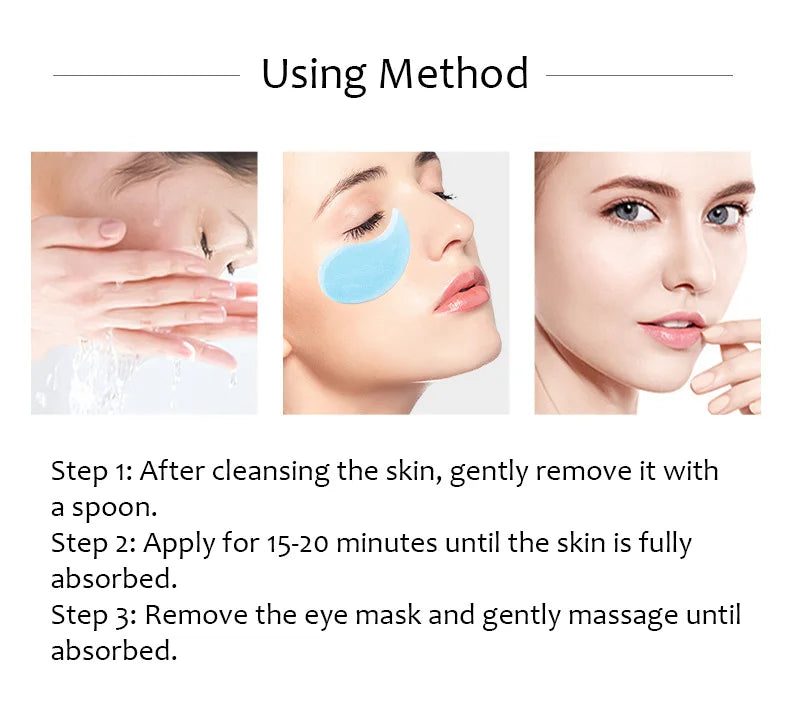 60pcs Hyaluronic Acid Crystal Collagen Eye Mask Anti Dark Circles Remove Eye Bags Moisturizing Firming Eye Patches Skin Care - PrimeNest