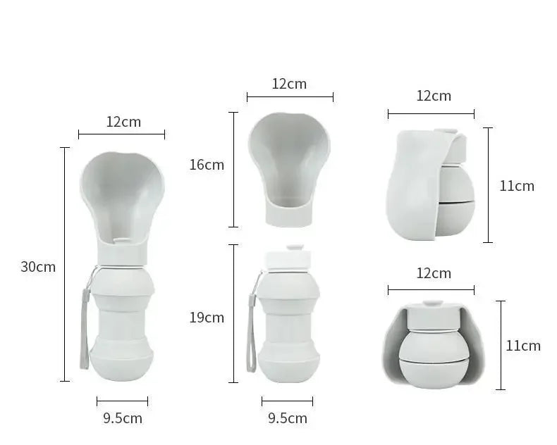 Collapsible Dog Water Bottle with Bowl, Portable Pet Travel Water Dispenser, Leak Proof Outdoor Drinking Cup for Dogs