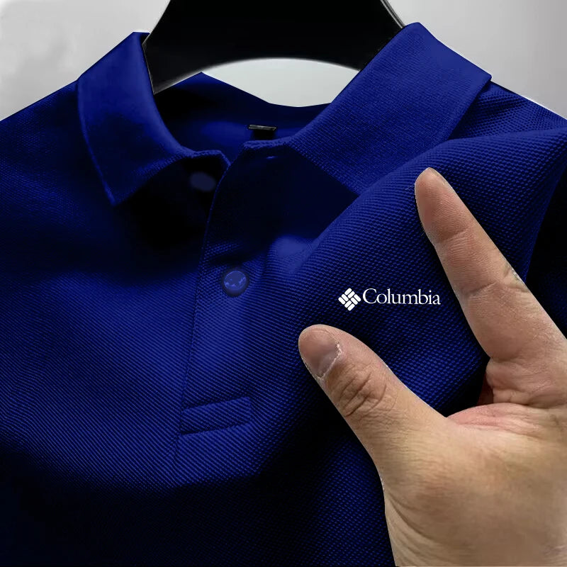 2026 Summer Must-Have Comfortable Men's Golf Shirt, Solid Color, Stylish Casual Button-Down Business Style Men's Polo Shirt