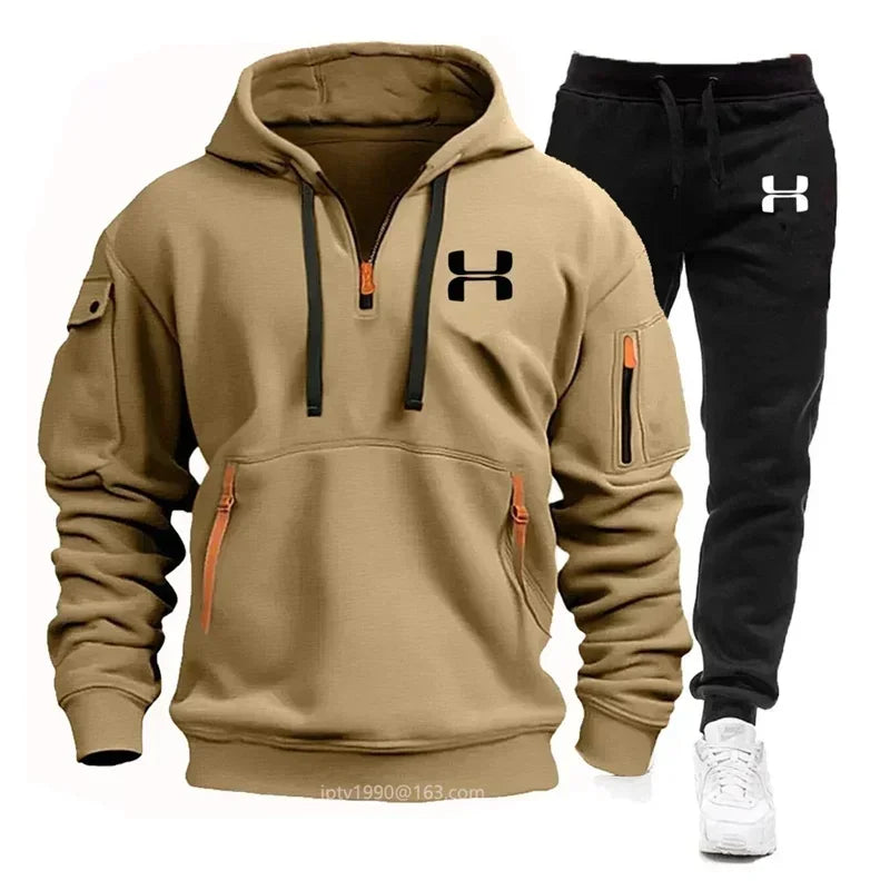 Men's Zip Hoodie & Jogger Fitness Set
