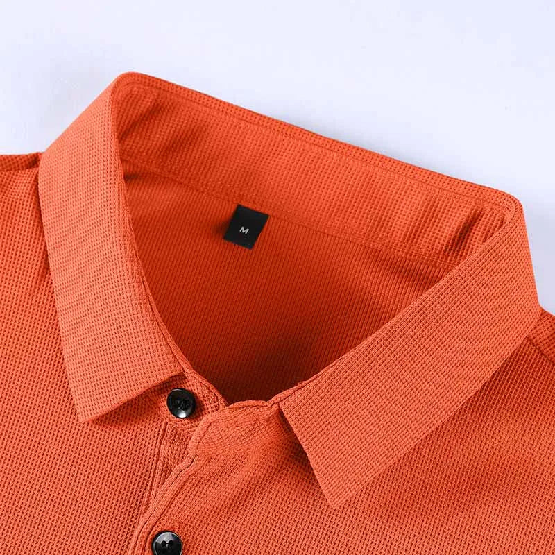 2025 New Men's Casual and Fashionable Simple Collared Short Sleeved Polo Shirt Summer Comfortable Breathable and Versatile Top