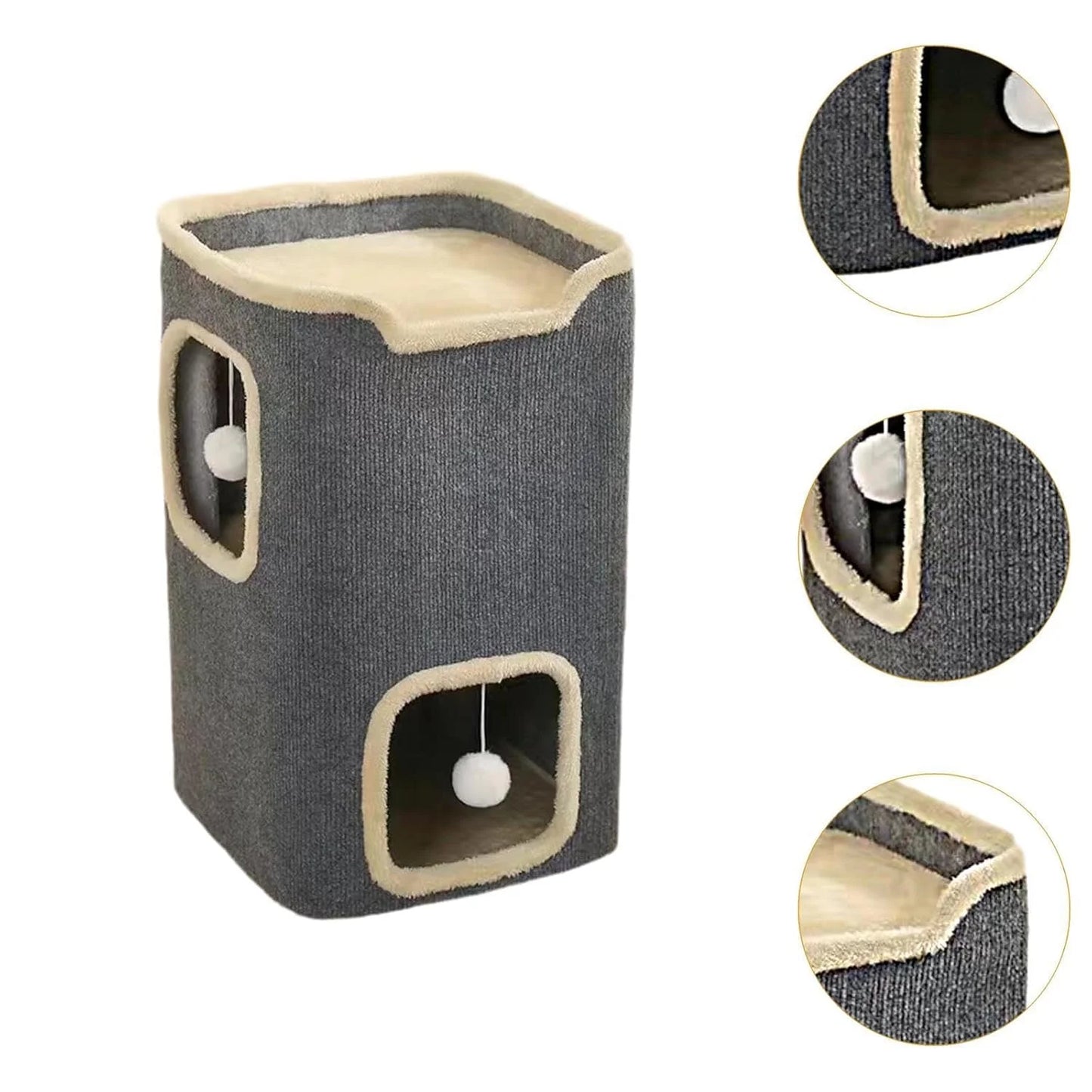 2-Layer Winter Cat Cube Playhouse