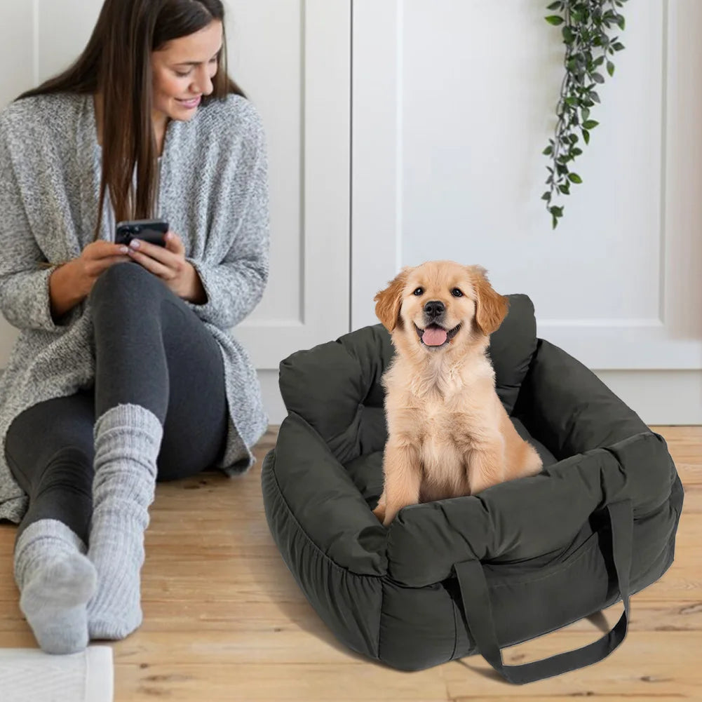 Booster Pet Car Seat with Seat Belt Pet Safe Booster Seat PP Cotton Pet Safety Car Seat Travel Carrier Bed for Small Medium Dogs - PrimeNest