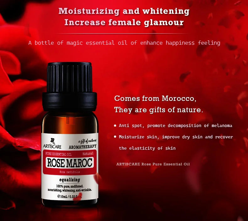 100% Natural Rose Essential Oil 10ml Moisturize and Hydrating Massage oils Skin Care Facial Morocco Pure Rose oil