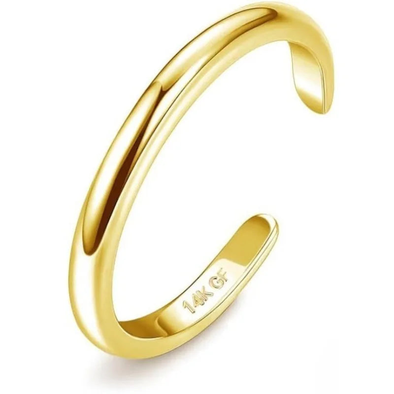 Bobisty 14K Gold Plated Toe Rings for Women Adjustable Toe Ring Cute Opal Flower Toe Rings Open Band Beach Summer Foot Jewelry