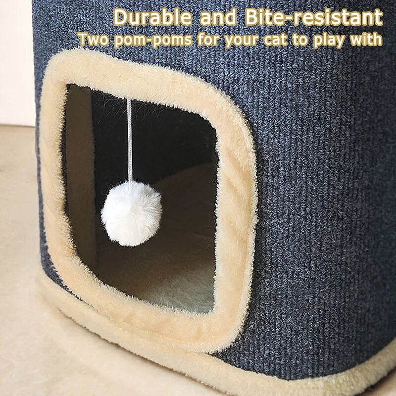 2-Layer Winter Cat Cube Playhouse