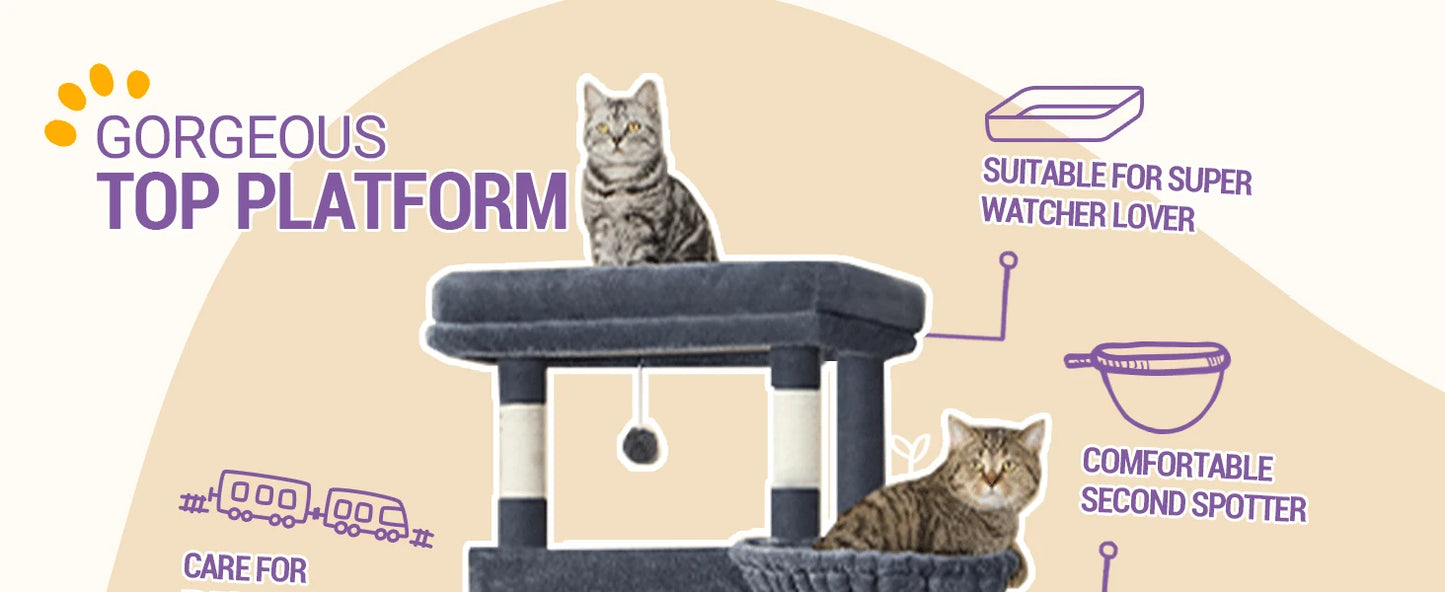 210cm XL Multi-Level Cat Tree Tower