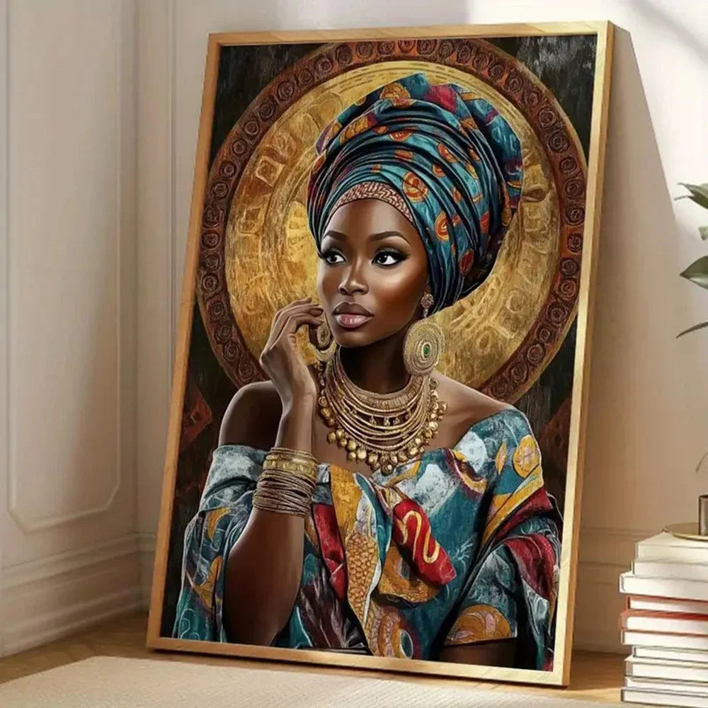 African Women Canvas Wall Art, Modern Art Figure Poster Printing, For Living Rooms, Bedrooms, Offices, Home Decoration