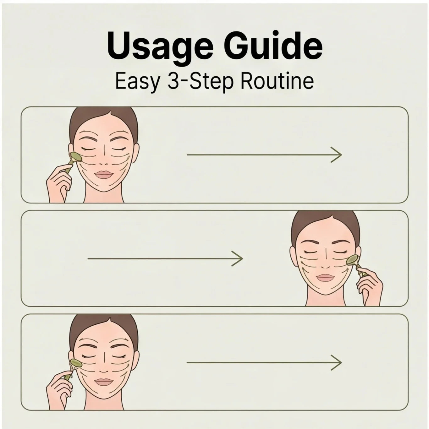 Natural Jade Roller & Gua Sha Board Set Double Head Facial Massager Anti-Aging Skin Care Tool