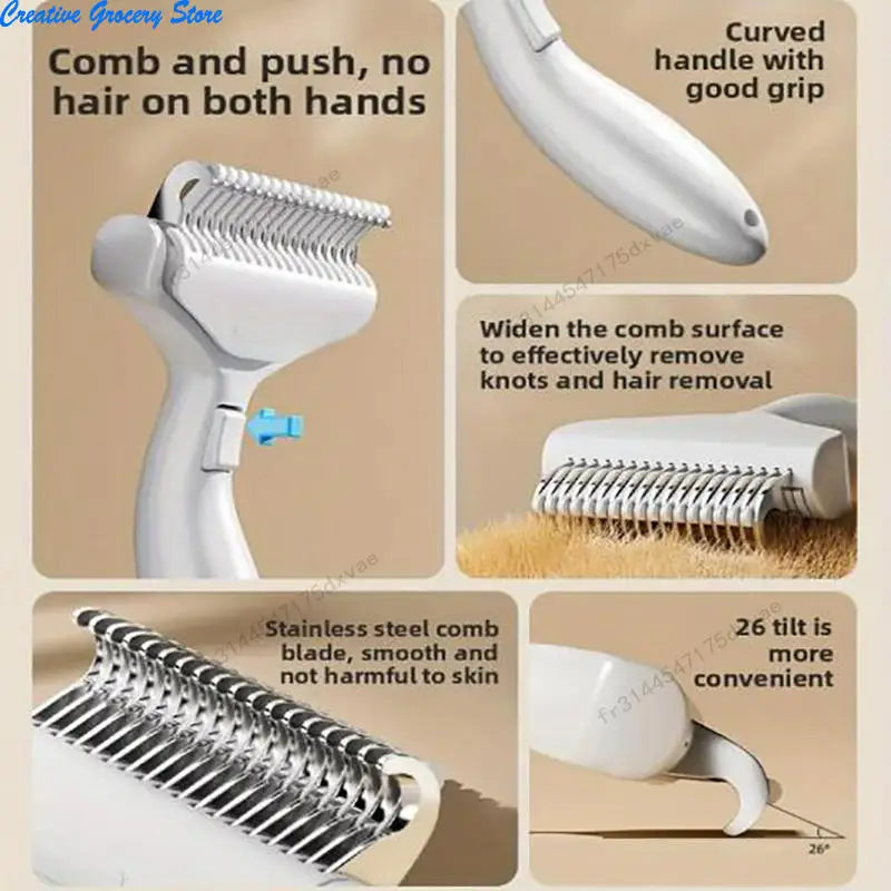 Portable Pet Dog Grooming Brush Hair Removal Tool For Dogs Self Cleaning Comb Pet Products Professional Pet Deshedding