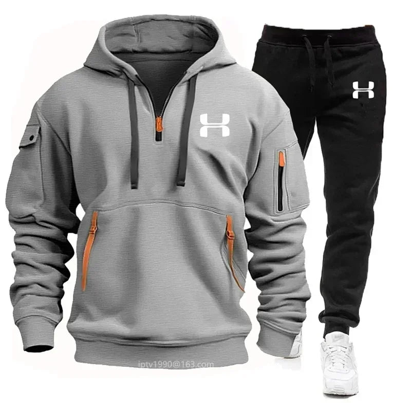 Men's Zip Hoodie & Jogger Fitness Set