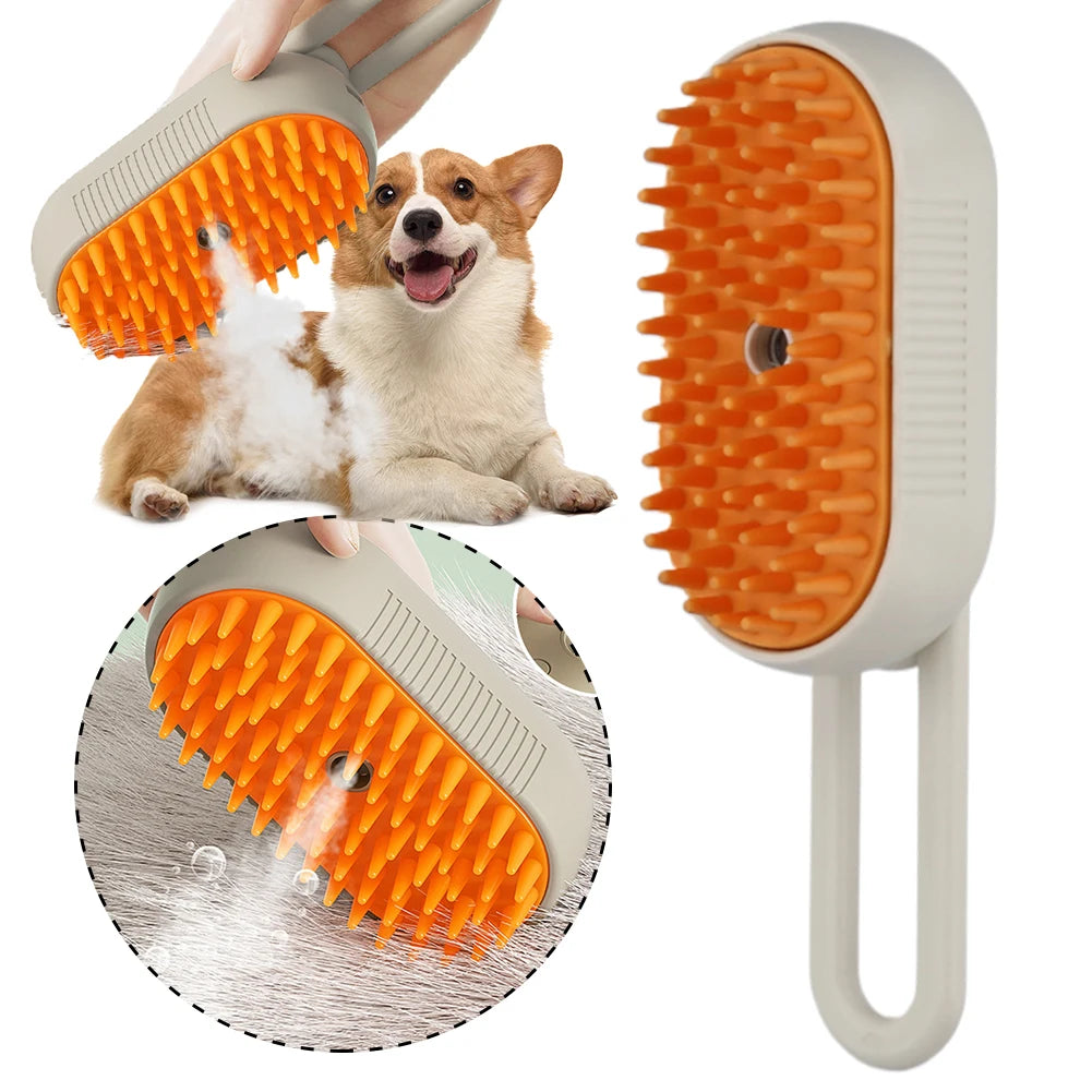 USB Rechargeable Dog Bath Brush Dog Cat Dog Grooming Comb With Electric Water Spray Cat Massage Brush for Short Long Haired Pets - PrimeNest