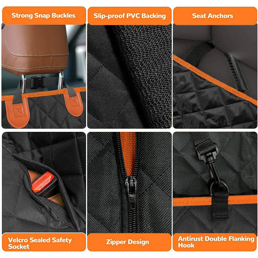 Universal Waterproof dog car seat cover for back seat pet car seat cover with Mesh Window Double-layer thickening Anti-dirty - PrimeNest