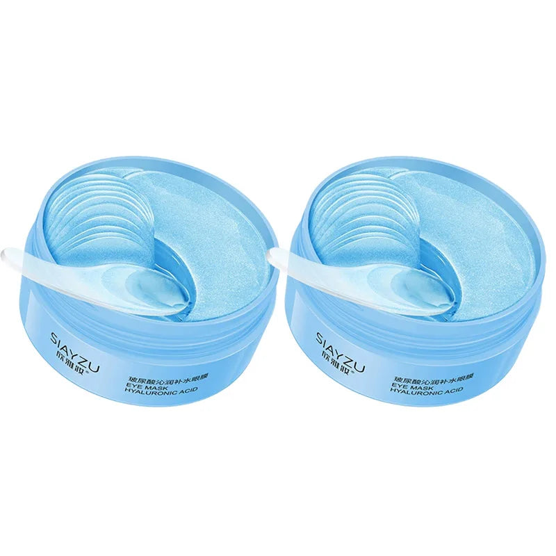 60pcs Hyaluronic Acid Crystal Collagen Eye Mask Anti Dark Circles Remove Eye Bags Moisturizing Firming Eye Patches Skin Care - PrimeNest