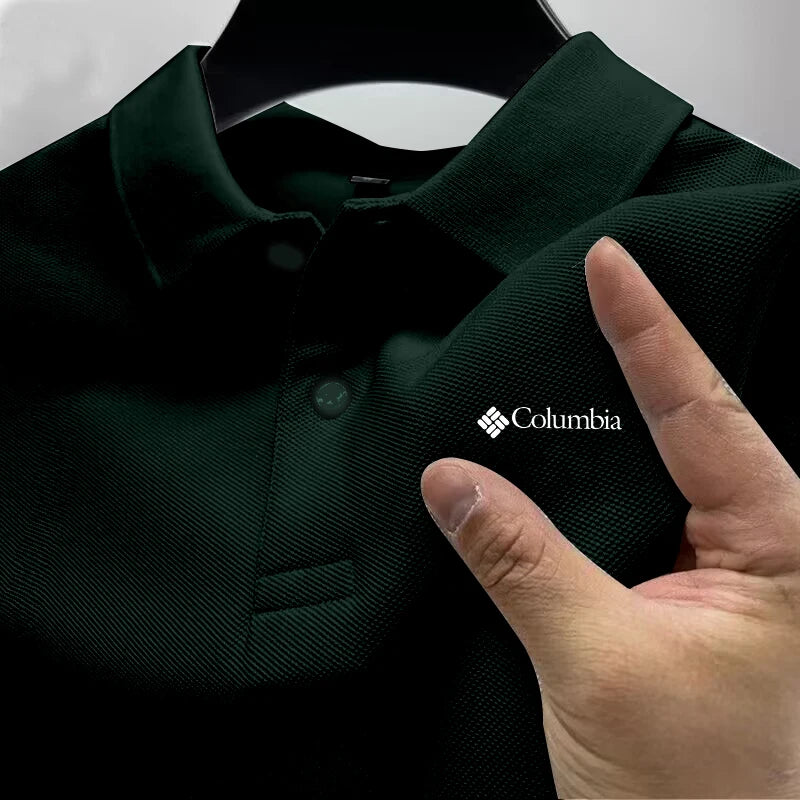 2026 Summer Must-Have Comfortable Men's Golf Shirt, Solid Color, Stylish Casual Button-Down Business Style Men's Polo Shirt