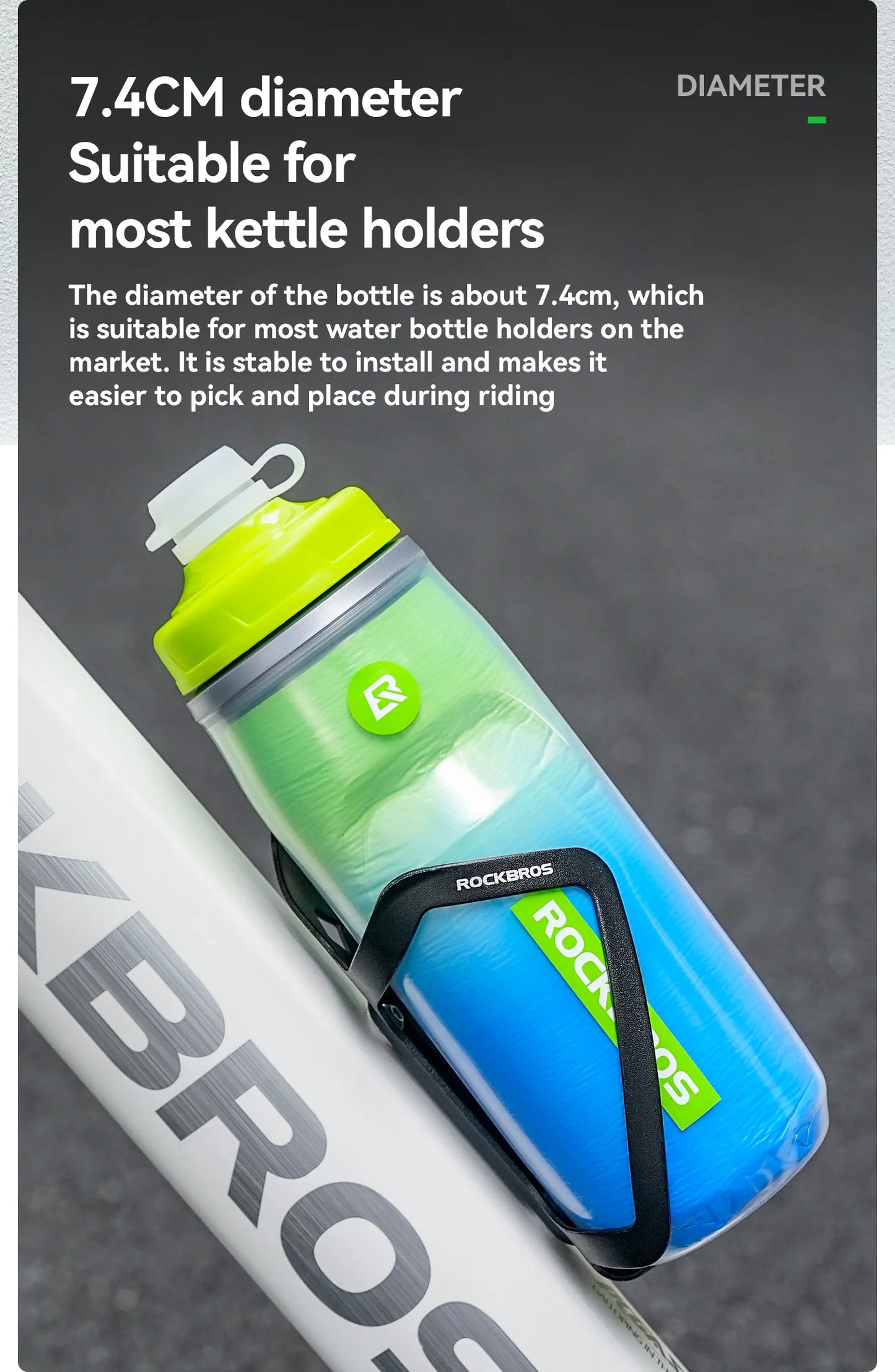 ROCKBROS Local Shipping 620ml Bike Water Bottle Cold Water Insulated Thermal Silicone Cycling Bottle Fitness Outdoor Portable Bicycle Water Kettle
