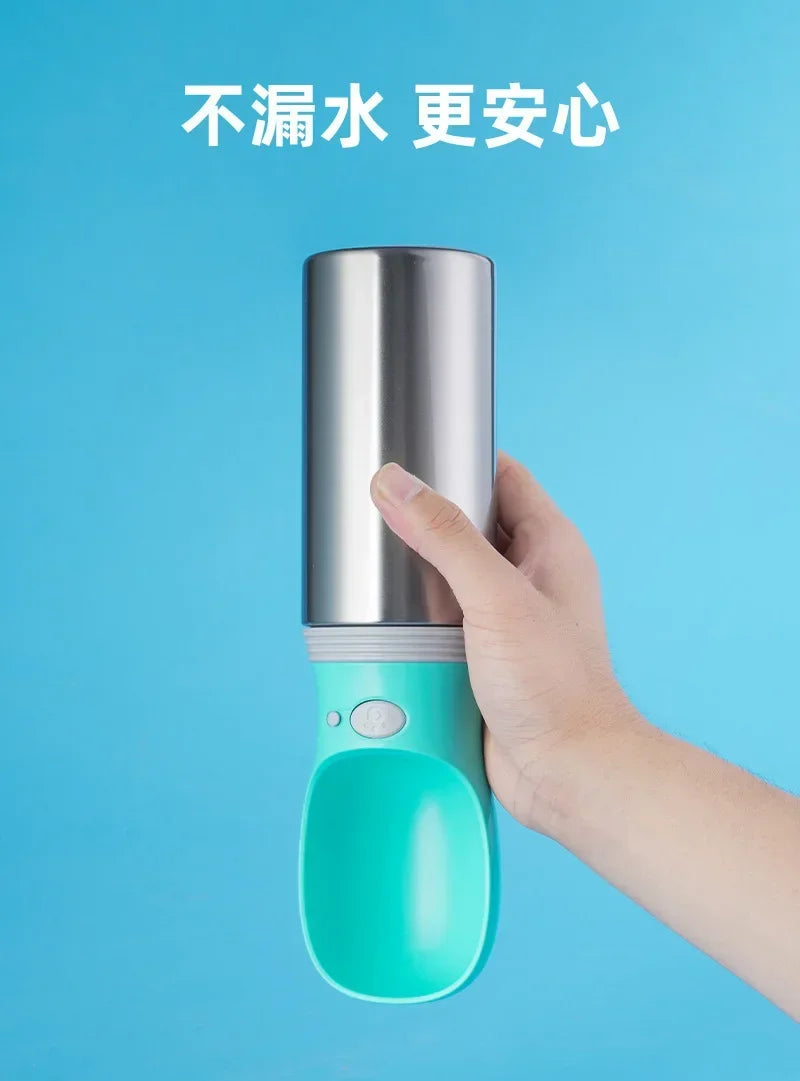 Double-layer 304 Stainless Steel Pet Thermos Cup, Outdoor Portable Water Bottle for Cats and Dogs