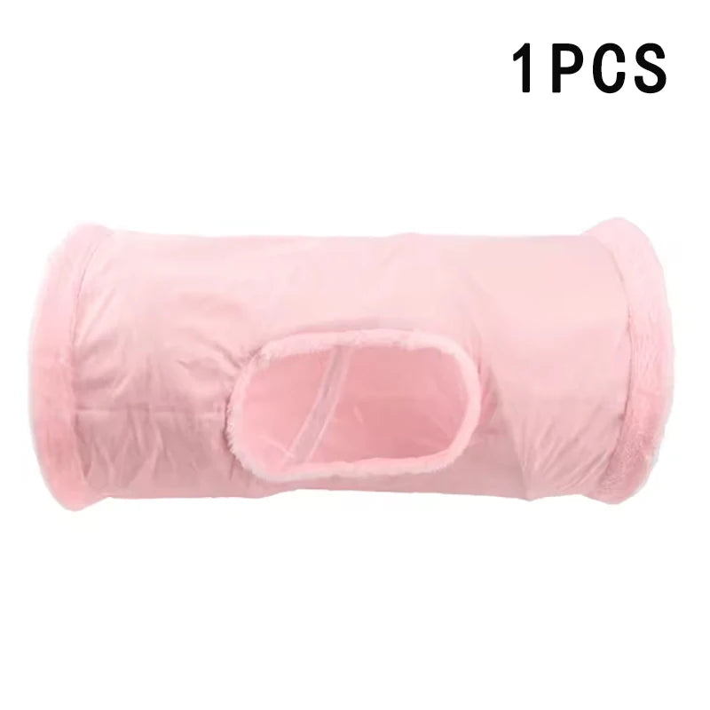 Pet Cat Plush Tunnel Foldable Suede Channel Toy for Self Entertainment and Relaxation Cat Toy Suitable for Cats to Play at Home - PrimeNest