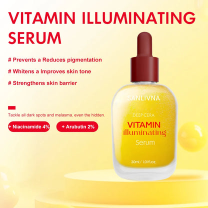 Vitamin C Niacinamide Serum Facial Care Brightens Skin Tone Bakuchiol Pore Improvement And Cleansing Rich Formula