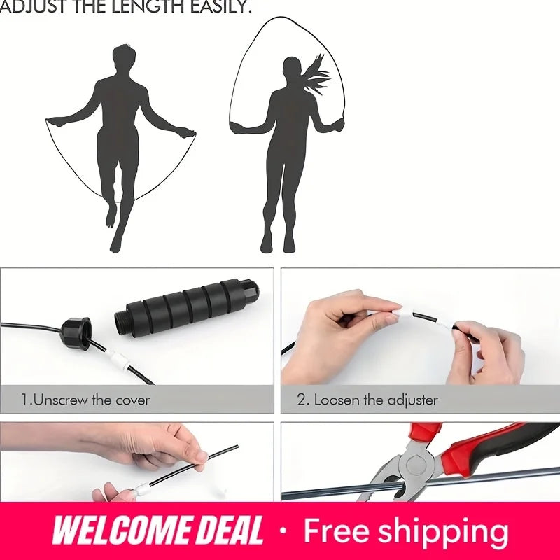 Jump Rope Steel Wire Skipping Exercise Adjustable Jumping Fitness Workout Training Home Sport Equipment Tangle-Free Student