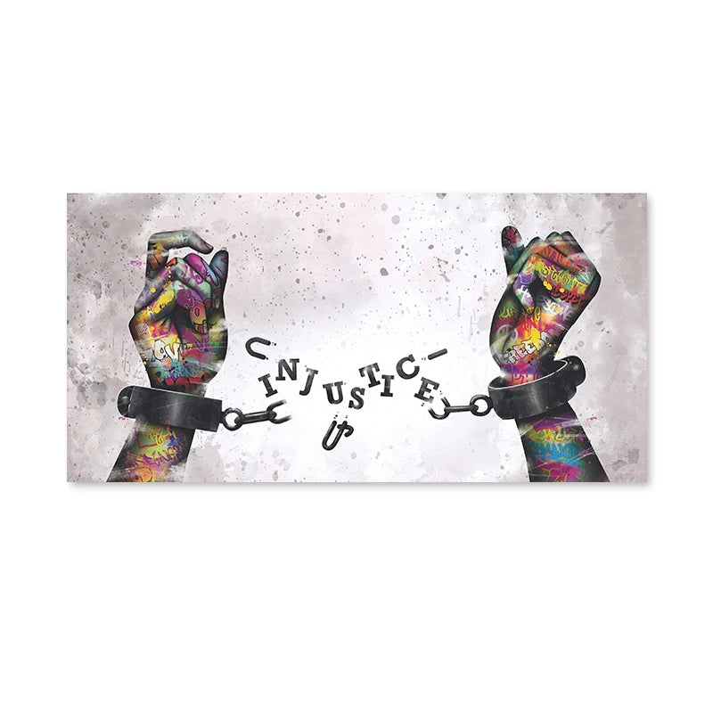 Banks Graffiti Art Fun Two Children Pulling Cloth Posters and Print Canvas Painting Wall Art Pictures for Living Room Home Decor