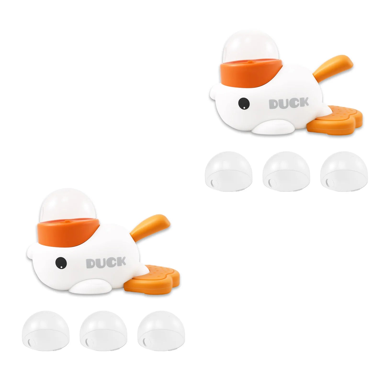 Interactive Duck Shaped Dog Slow Feeder Washable Automatic Dog Feeder Toy with 3 Food Outlet Size for Pets Food Dispenser - PrimeNest