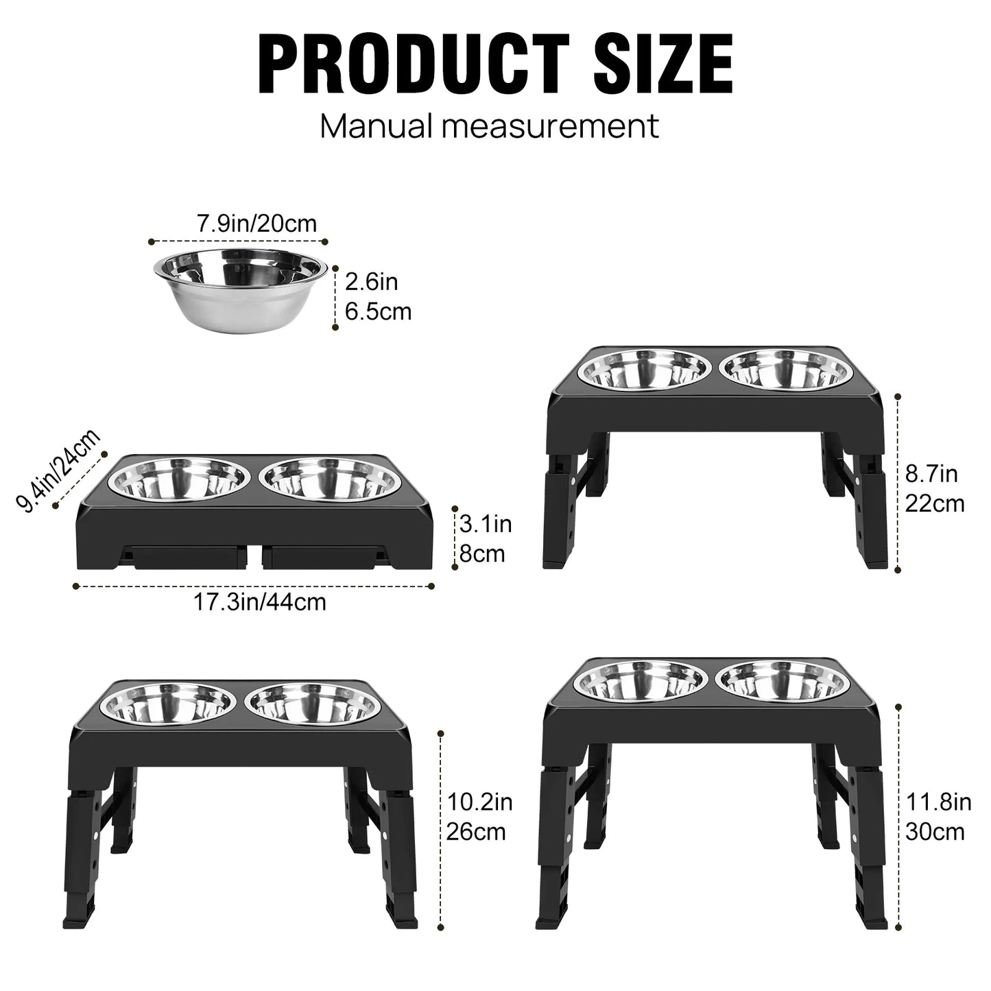 Height-Adjustable Elevated Dog Bowl Stand