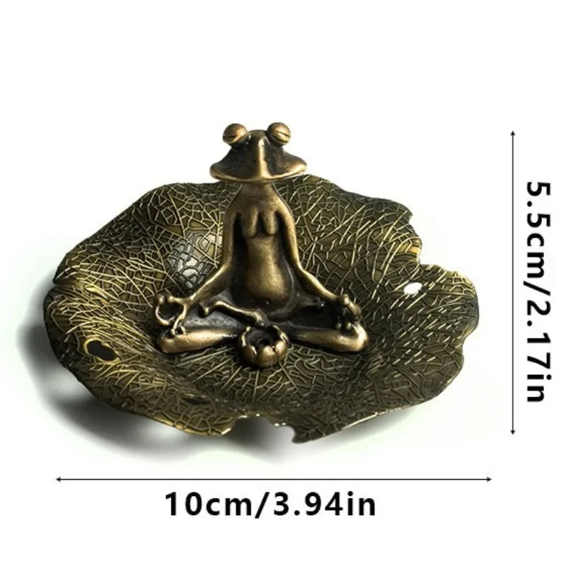 Zen Frog Incense Burner | Zinc Alloy Lotus Base Set