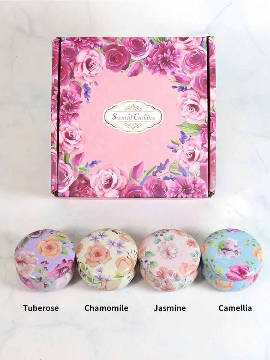 4 cans/set of hot melt wax aromatherapy set, homemade soy candle cups, flower candles for weddings and holiday decorations