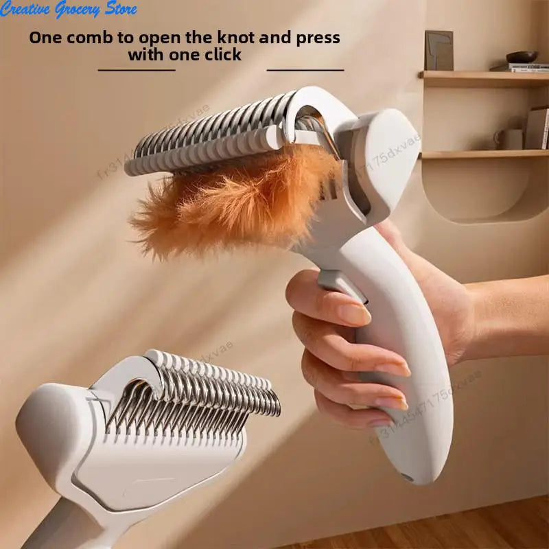 Portable Pet Dog Grooming Brush Hair Removal Tool For Dogs Self Cleaning Comb Pet Products Professional Pet Deshedding