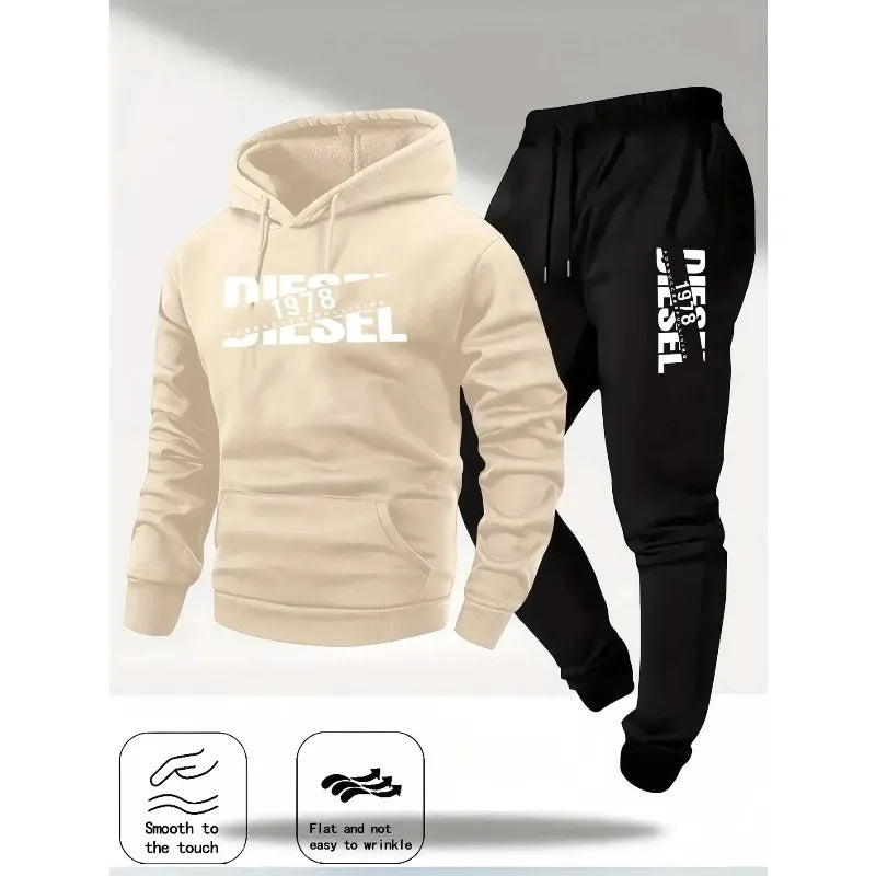 Men's Hooded Sports Tracksuit Set