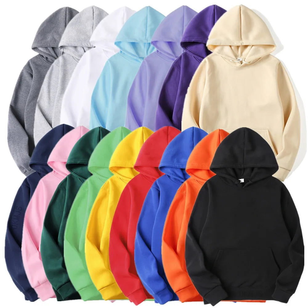 Men's Solid Colour Pullover Hoodie