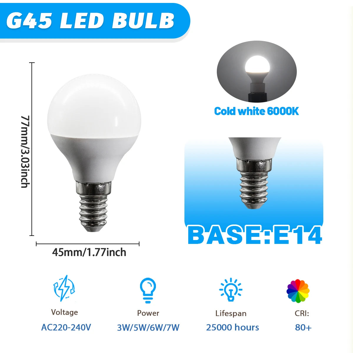 1-12Pack Hight Quality E14 E27 B22 LED Light Bulb AC 220V 240V 3W-7W 80lm/w Mini Bulb Non-Flicker 3000K 4000K 6000K Lampara Led