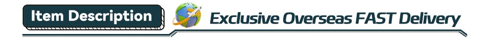 Delivery information banner with globe and fast shipping icon