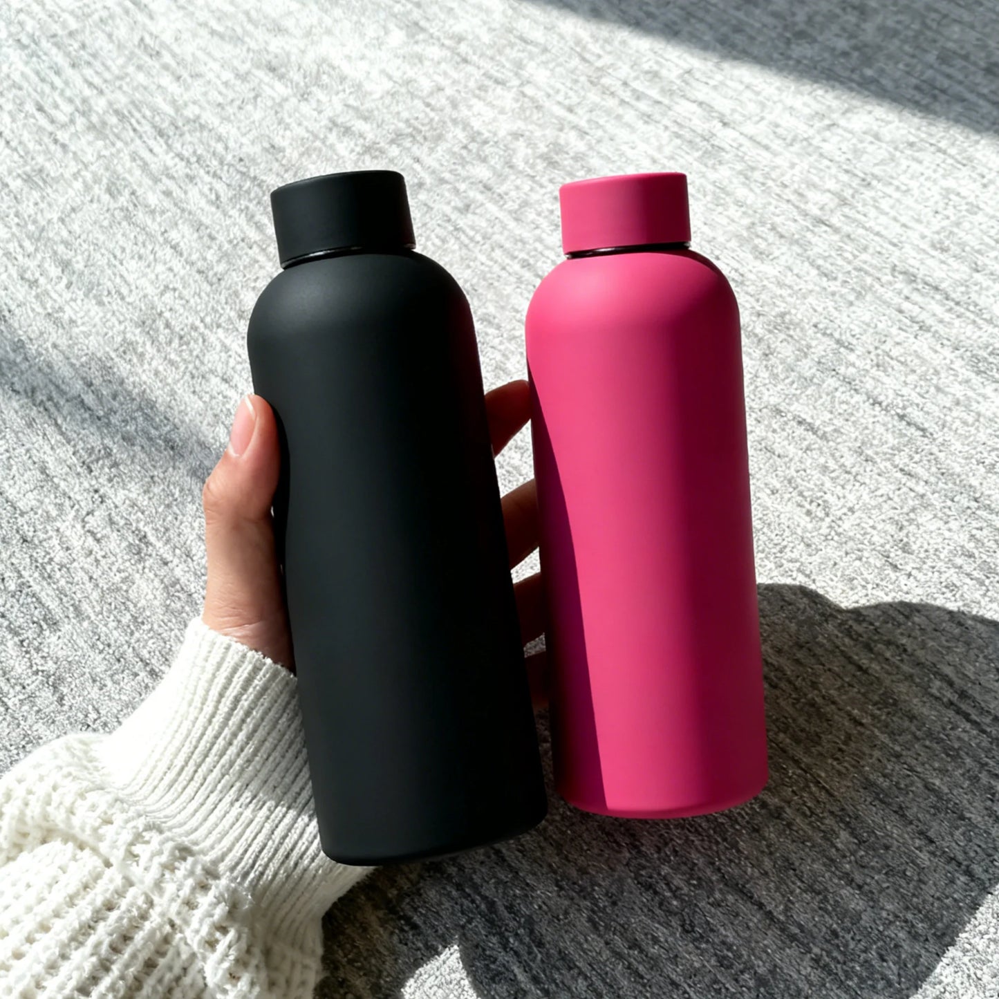 500ML Large Capacity Insulated Water Bottle Stainless Steel Vacuum Flask American Style Small Mouth Sports Insulated Coffee Mug
