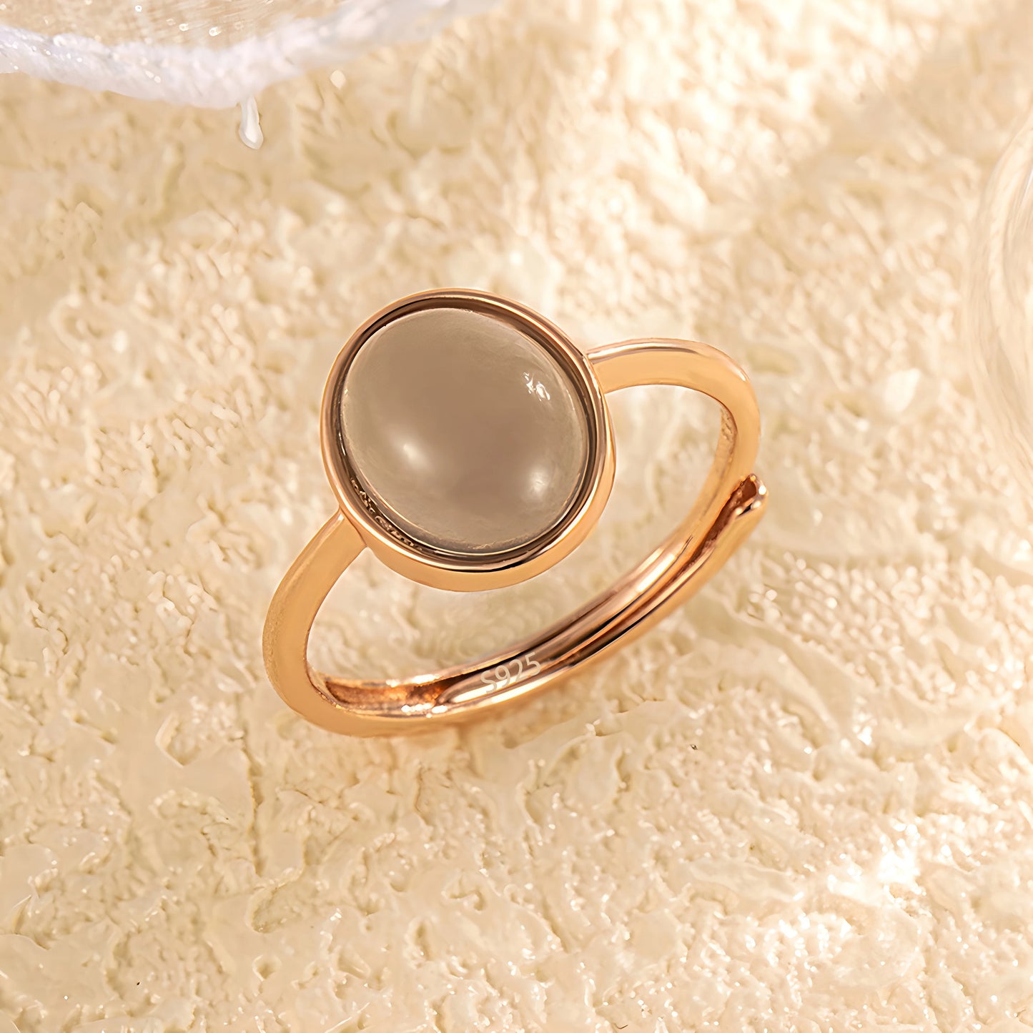PANJBJ 925 Sterling Silver Hotan Jade Geometric Ring for Women Girl Adjustable Retro Delicate Jewelry Birthday Gift Dropshipping