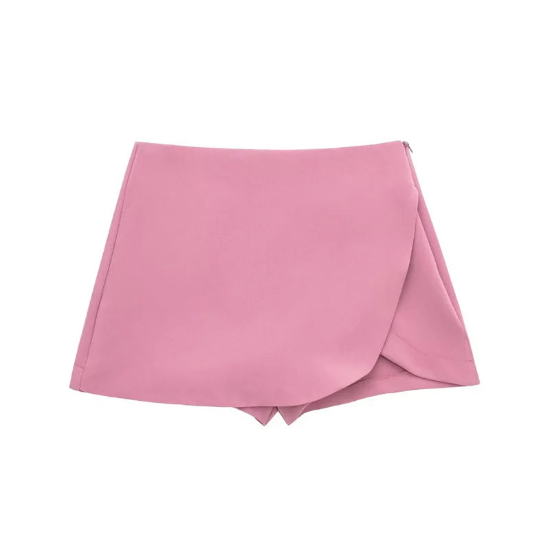 MUJER 2025 Black Mini Skirt Shorts Woman Fashion Asymmetric Skort For Women High Waist Short Skirts Woman Summer Casual Shorts - PrimeNest