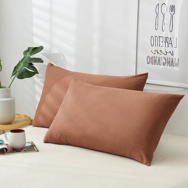 Cotton Pillowcase High-Quality Envelope Pillowcover Solid Color Bedding Sleep Pillow Case 40x40 50x90 Cushion Cover