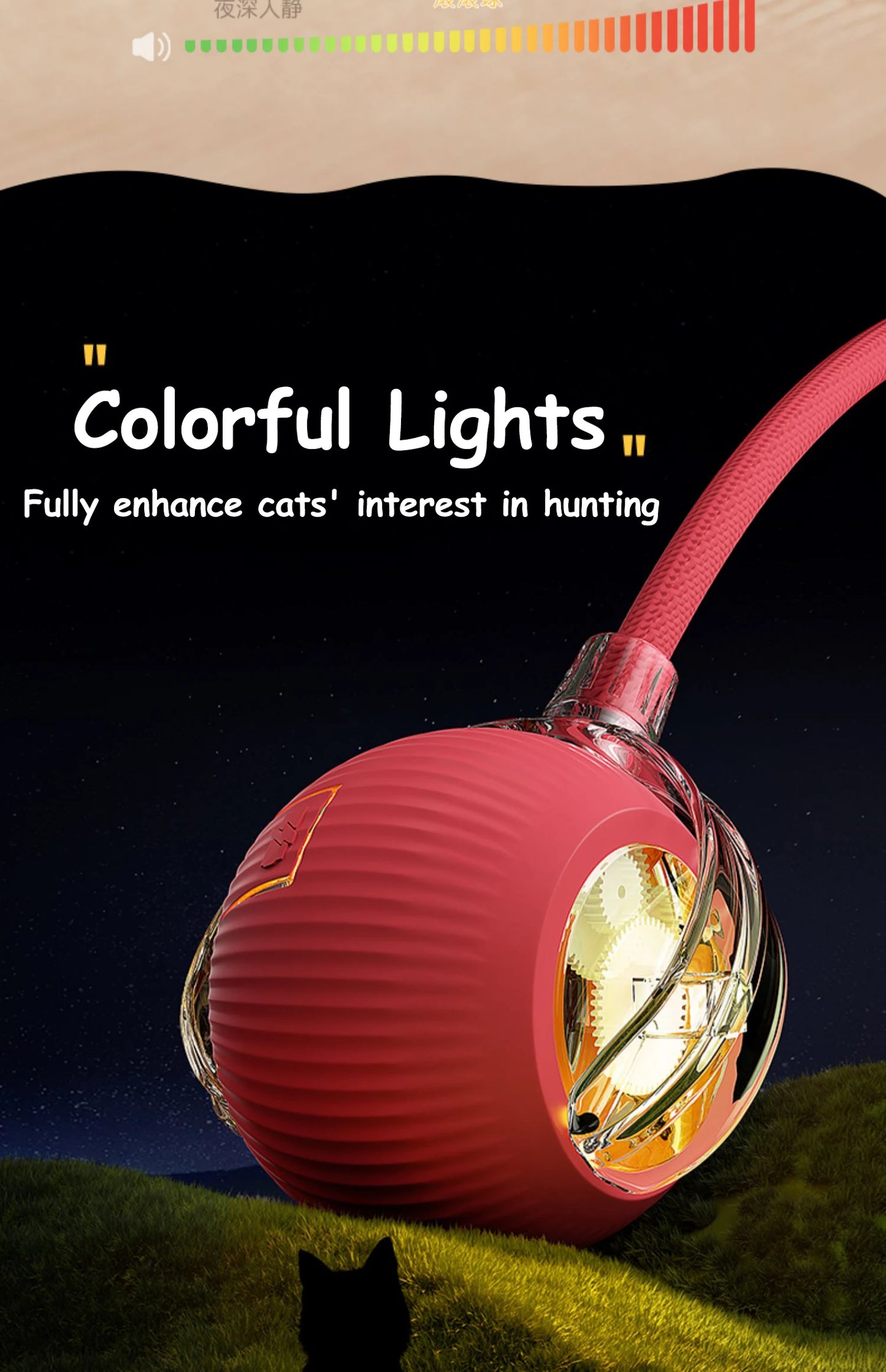 New Cat Interactive Ball Toy Automatic Rolling Ball Faux Tail Rechargeable Smart Pet Electric Toy Dog Cat Training Imitate Mouse - PrimeNest