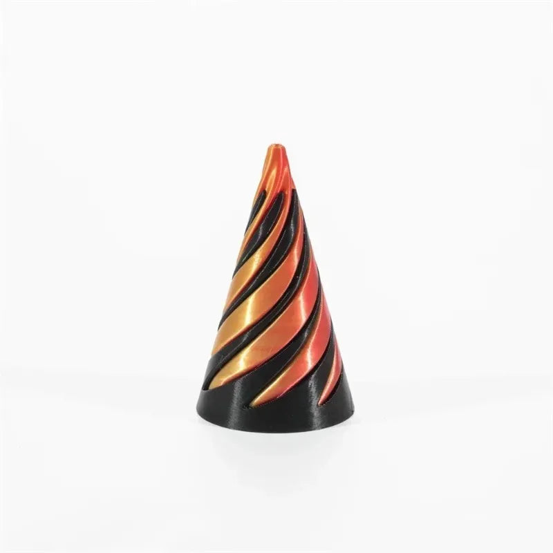 3D Printed Spiral Cone Pyramid Passthrough Sculpture Pass Through Pyramid Toy Mini Vortex Thread illusion Cone Spiral Ornament - PrimeNest
