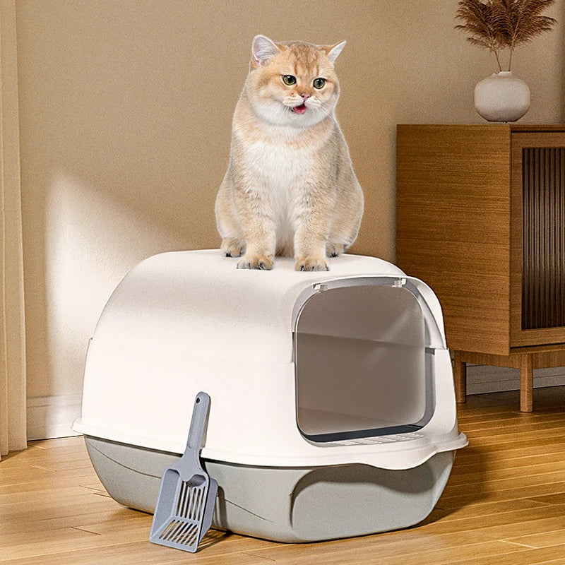 Voltsify Enclosed Cat Litter Box with Flip-Top