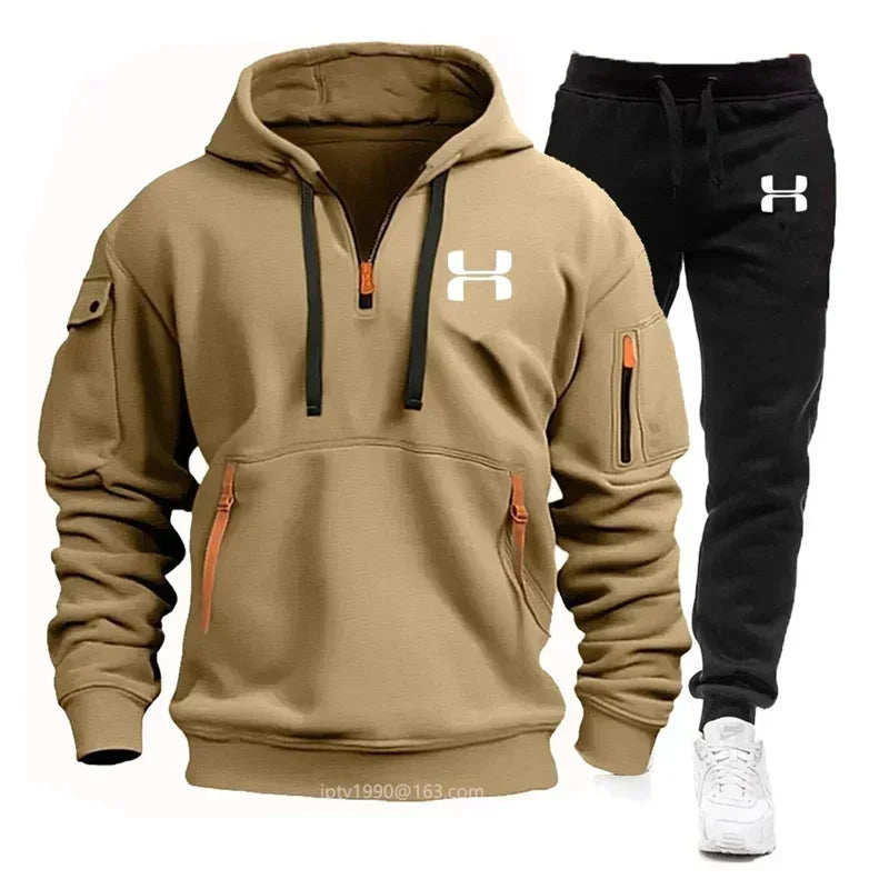 Men's Zip Hoodie & Jogger Fitness Set