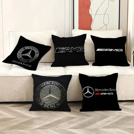 M-Mercedes-Ben-zs Logo Pillow Covers Cartoon Sofa Decorative Home Double-sided Printing Short Plush Cute Cushion Cover