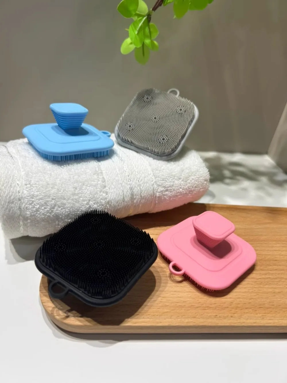 2-in-1 Silicone Brush Square Face  Beard Exfoliator for Men Travel-Friendly Deep Pore Cleanser for Grooming Kits - PrimeNest