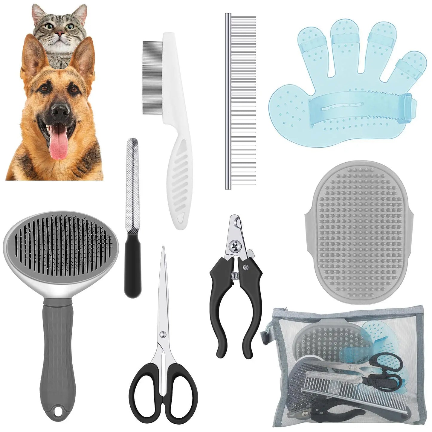 8-Piece Cat Grooming Kit