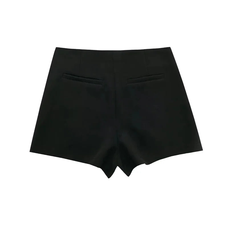High Waist Asymmetric Mini Skort