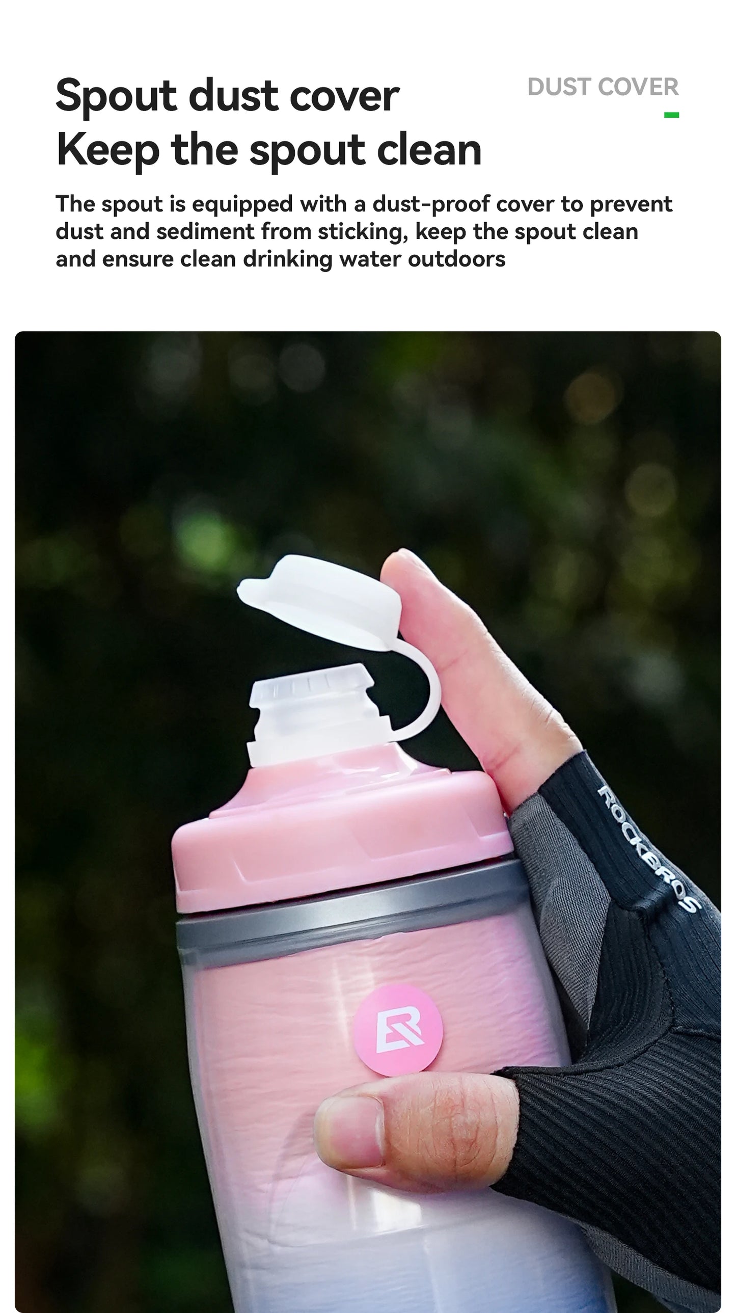 ROCKBROS Local Shipping 620ml Bike Water Bottle Cold Water Insulated Thermal Silicone Cycling Bottle Fitness Outdoor Portable Bicycle Water Kettle