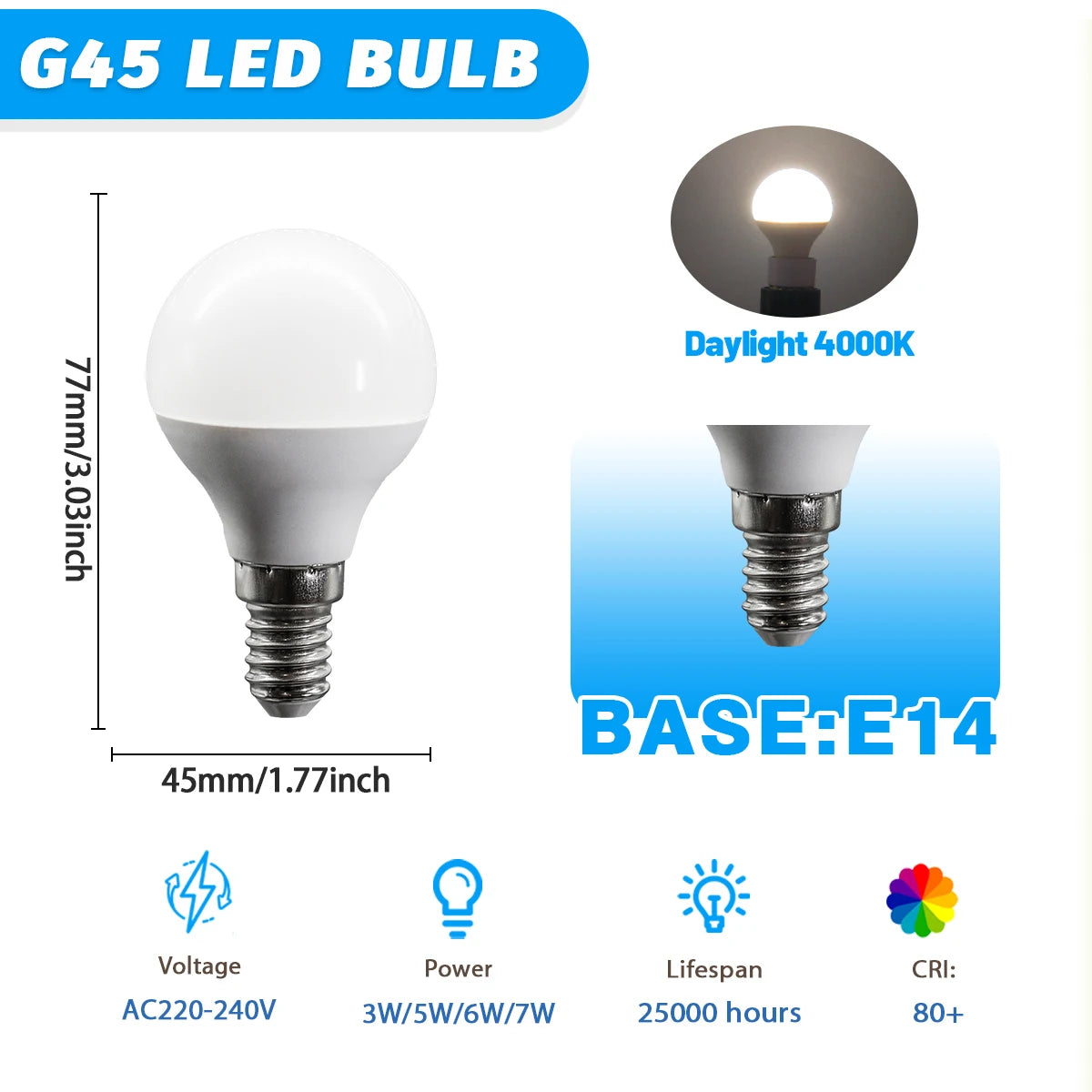 1-12Pack Hight Quality E14 E27 B22 LED Light Bulb AC 220V 240V 3W-7W 80lm/w Mini Bulb Non-Flicker 3000K 4000K 6000K Lampara Led